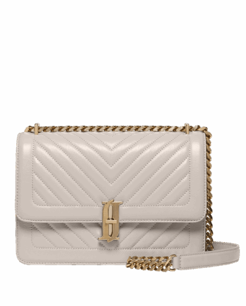 J.ESTINA JOELLE QUILTING MD CHAIN SHOULDER BAG WH
